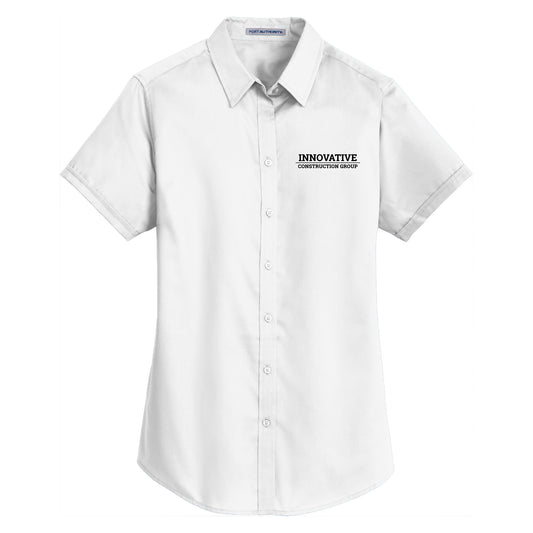 Port Authority® Ladies Short Sleeve SuperPro™ Twill Shirt